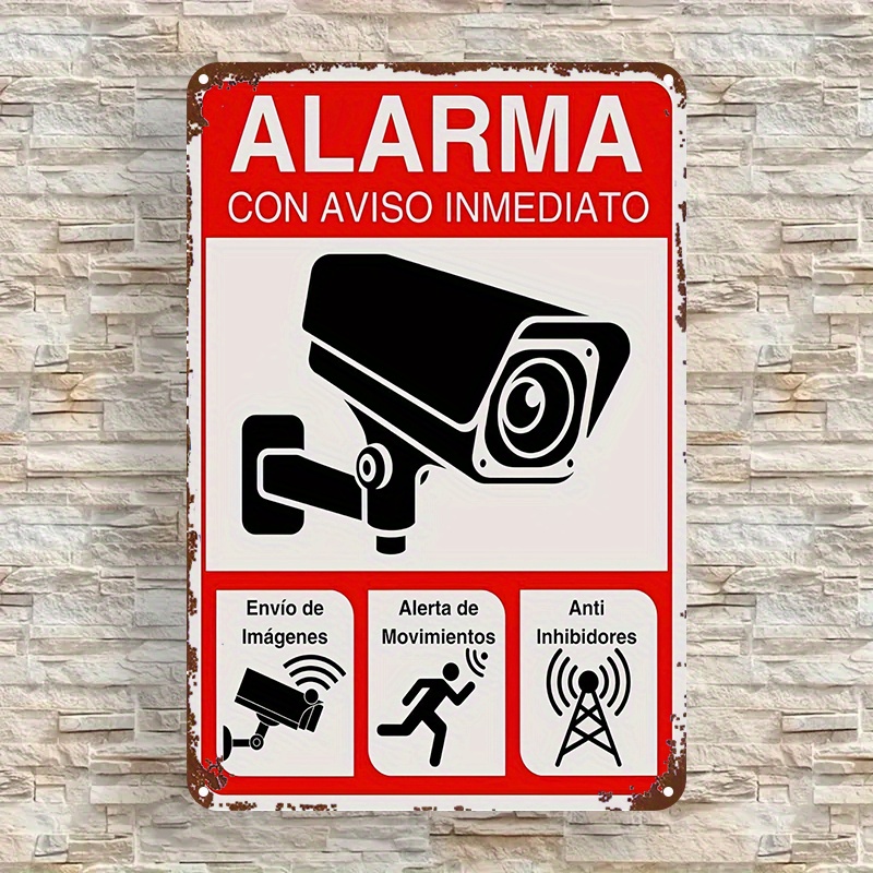 Home Security Logo - Security Camera Alarm Sign - Spanish