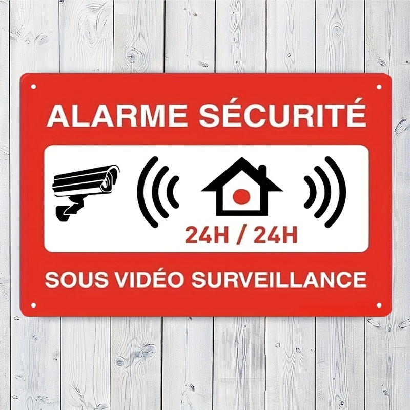 Home Security Logo - Vintage Metal Security Sign - 24H