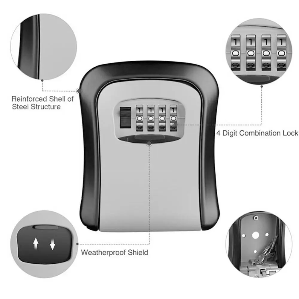 Wall Mount Key Lock Box 4 Digi - Safe Box Digital recension och pris