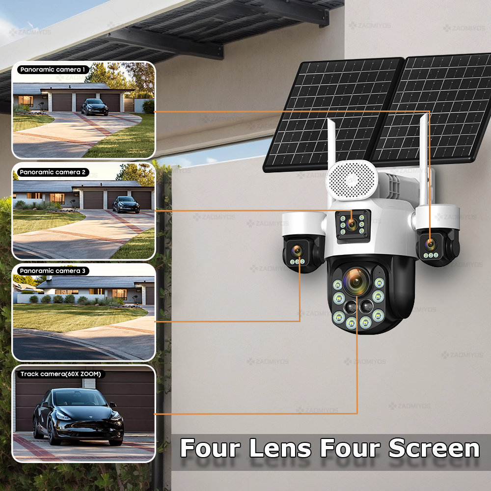 4 Lens Outdoor 360° Surveillan - Home Security Camera Installation recension och pris
