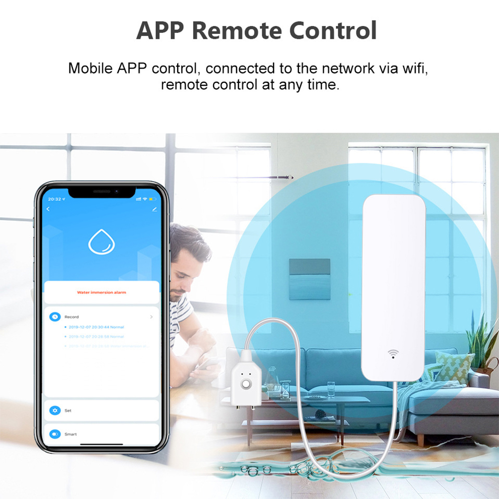 Tuya WiFi Water Leak Sensor, W - Home Security Business recension och pris