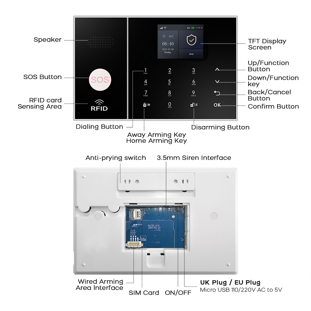 Smart Home Alarm System 4G WiF - Home Security No Monthly Fee recension och pris