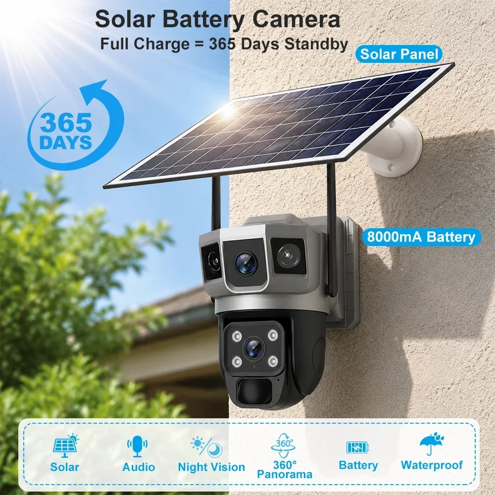 V380 4K 3 Screens 4G Camera So - Home Security Camera Installation recension och pris