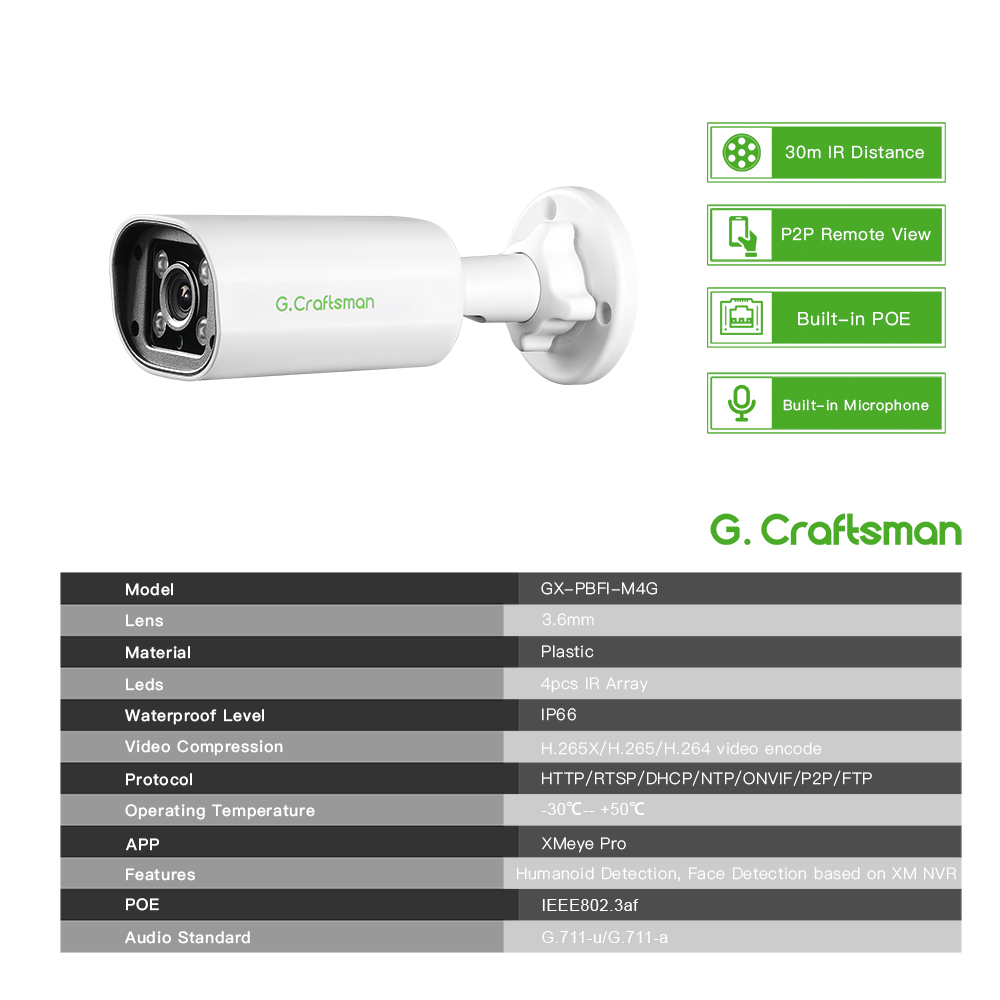C GC PB 4MP POE IP Camera,Buil - Home Security Business recension och pris